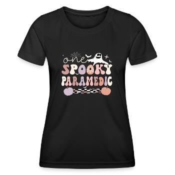 Spooky Paramedic Halloween Cadeaux paramédicaux EMS - T-shirt sport Femme - noir - Devant - AI Model Female 172 light (172cm)