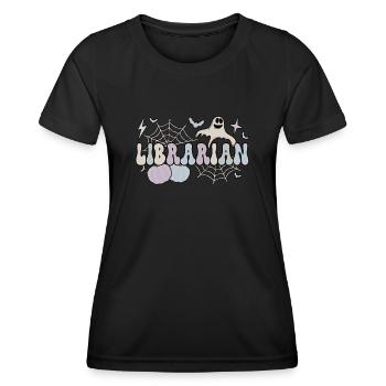 School Librarian Halloween Library Worker Gifts - Frauen Funktions-T-Shirt - Schwarz - Vorne - AI Model Female 172 light (172cm)