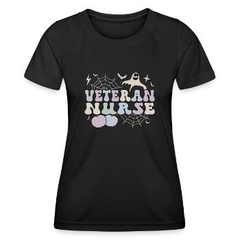 Veteran Nurse Halloween Veteran Nursing Gifts - Frauen Funktions-T-Shirt - Schwarz - Vorne - AI Model Female 172 light (172cm)