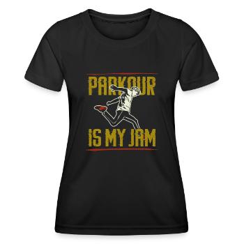 Parkour Free Running Traceur - Frauen Funktions-T-Shirt - Schwarz - Vorne - AI Model Female 172 light (172cm)