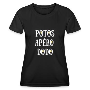 potos apero dodo humour alcool homme potes cadeau - T-shirt sport Femme - noir - Devant - AI Model Female 172 light (172cm)