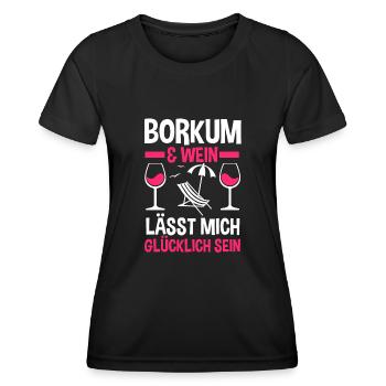 Nordsee Wein Borkum - Frauen Funktions-T-Shirt - Schwarz - Vorne - AI Model Female 172 light (172cm)