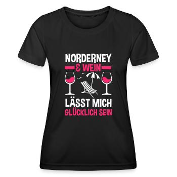 Nordsee Wein Norderney - Frauen Funktions-T-Shirt - Schwarz - Vorne - AI Model Female 172 light (172cm)