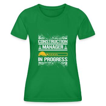 Construction manager in progress - Women's Functional T-Shirt - kelly green - Front - AI Model Female 172 dark (172cm)