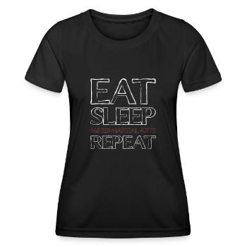Eating Sleep Martial Arts - Women's Functional T-Shirt - black - Front - AI Model Female 172 light (172cm)