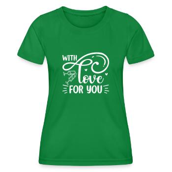 Avec amour pour votre vin - T-shirt sport Femme - vert - Devant - AI Model Female 172 dark (172cm)