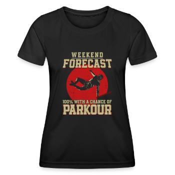 Parkour Free Running Traceur - Women's Functional T-Shirt - black - Front - AI Model Female 172 light (172cm)