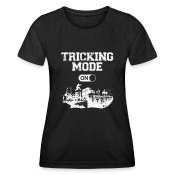 Parkour Free Running Traceur - T-shirt sport Femme - noir - Devant - AI Model Female 172 light (172cm)