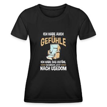 Ostsee Usedom - Frauen Funktions-T-Shirt - Schwarz - Vorne - AI Model Female 172 light (172cm)