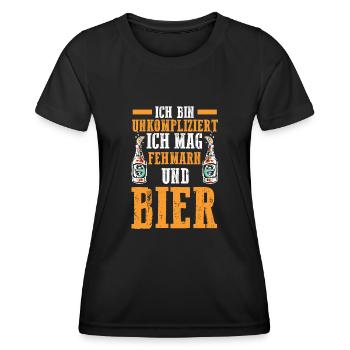 Ostsee Bier Fehmarn - Frauen Funktions-T-Shirt - Schwarz - Vorne - AI Model Female 172 light (172cm)