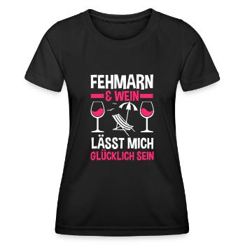 Ostsee Wein Fehmarn - Frauen Funktions-T-Shirt - Schwarz - Vorne - AI Model Female 172 light (172cm)
