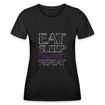 Eating Sleep Gambling - Women's Functional T-Shirt - black - Front - AI Model Female 172 light (172cm)