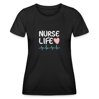 Nurse Life - Women's Functional T-Shirt - black - Front - AI Model Female 172 light (172cm)