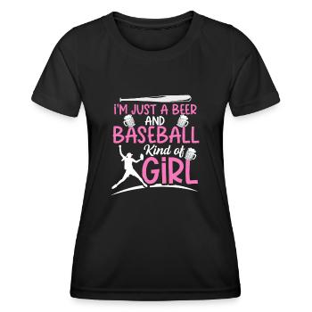 Je suis juste une bière et un baseball genre de fille de baseball - T-shirt sport Femme - noir - Devant - AI Model Female 172 light (172cm)