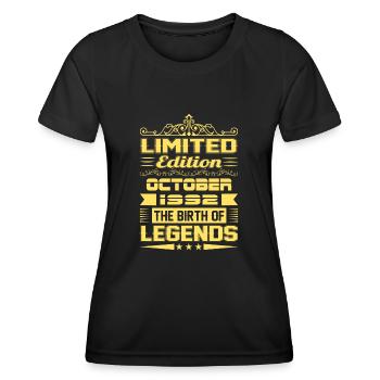 Oktober 1992 - 30. Geburtstag Geschenk. Legende. - Frauen Funktions-T-Shirt - Schwarz - Vorne - AI Model Female 172 light (172cm)