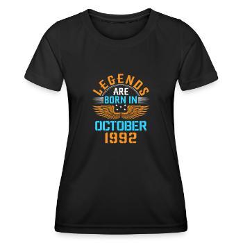Oktober 1992 - 30. Geburtstag Geschenk. Legende. - Frauen Funktions-T-Shirt - Schwarz - Vorne - AI Model Female 172 light (172cm)