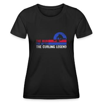 L’homme Le mythe La légende du curling Curling Papa - T-shirt sport Femme - noir - Devant - AI Model Female 172 light (172cm)