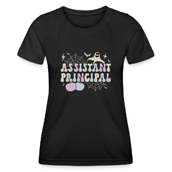 Directeur adjoint Cadeaux de l’équipe de l’école d’Halloween - T-shirt sport Femme - noir - Devant - AI Model Female 172 light (172cm)