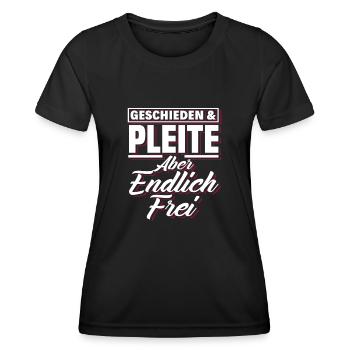 Geschieden Pleite Frei - Frauen Funktions-T-Shirt - Schwarz - Vorne - AI Model Female 172 light (172cm)