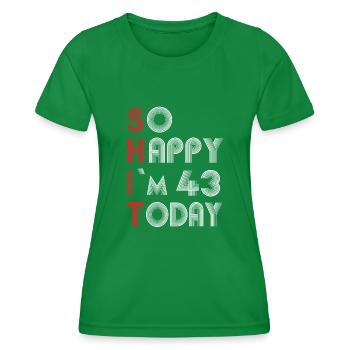 43 ans - T-shirt sport Femme - vert - Devant - AI Model Female 172 dark (172cm)