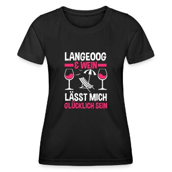 Nordsee Wein Langeoog - Frauen Funktions-T-Shirt - Schwarz - Vorne - AI Model Female 172 light (172cm)