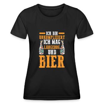 Nordsee Bier Langeoog - Frauen Funktions-T-Shirt - Schwarz - Vorne - AI Model Female 172 light (172cm)