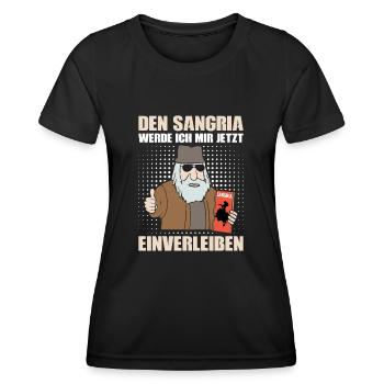 DEN SANGRIA WERDE ICH MIR JETZT EINVERLEIBEN - Frauen Funktions-T-Shirt - Schwarz - Vorne - AI Model Female 172 light (172cm)