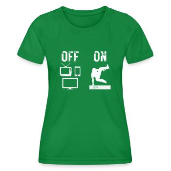 Parkour Free Running Traceur - Women's Functional T-Shirt - kelly green - Front - AI Model Female 172 dark (172cm)