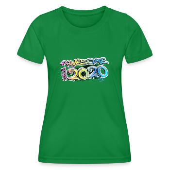Awesome since 2020 Graffiti Motif - Women's Functional T-Shirt - kelly green - Front - AI Model Female 172 dark (172cm)