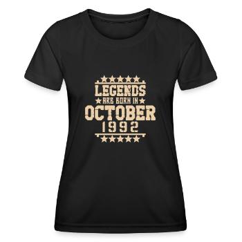 October 1992 - 30th birthday gift. Legend. - Women's Functional T-Shirt - black - Front - AI Model Female 172 light (172cm)