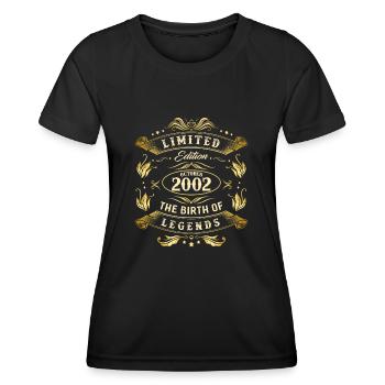 Octobre 2002 - Cadeau de 20e anniversaire. Légende. - T-shirt sport Femme - noir - Devant - AI Model Female 172 light (172cm)
