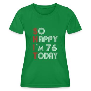 76 ans - T-shirt sport Femme - vert - Devant - AI Model Female 172 dark (172cm)