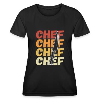 Retro Colorful Knife Of the Chef - Women's Functional T-Shirt - black - Front - AI Model Female 172 light (172cm)
