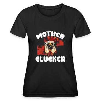 Poulet mère cool - T-shirt sport Femme - noir - Devant - AI Model Female 172 light (172cm)