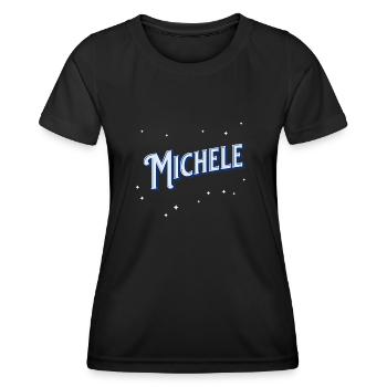 Michele Namen personalisiert - Frauen Funktions-T-Shirt - Schwarz - Vorne - AI Model Female 172 light (172cm)