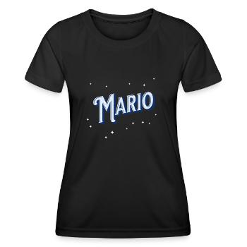 Mario Namen personalisiert - Frauen Funktions-T-Shirt - Schwarz - Vorne - AI Model Female 172 light (172cm)