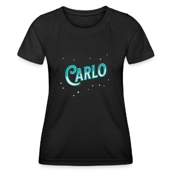 Carlo names personalized - Women's Functional T-Shirt - black - Front - AI Model Female 172 light (172cm)