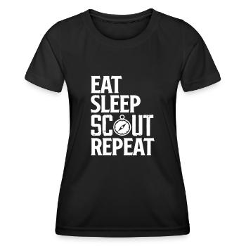 Boy Scout Eat Sleep Repeat - Women's Functional T-Shirt - black - Front - AI Model Female 172 light (172cm)