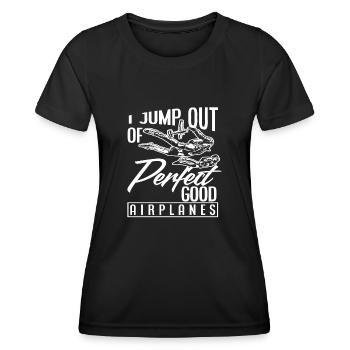 Fallschirmspringen Fallschirmspringer - Frauen Funktions-T-Shirt - Schwarz - Vorne - AI Model Female 172 light (172cm)