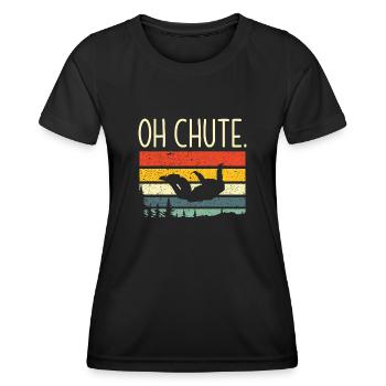 Retro Fallschirmspringen Fallschirmspringer - Frauen Funktions-T-Shirt - Schwarz - Vorne - AI Model Female 172 light (172cm)