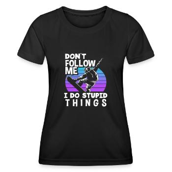 Snowboard Wintersport Berge Winterurlaub - Frauen Funktions-T-Shirt - Schwarz - Vorne - AI Model Female 172 light (172cm)