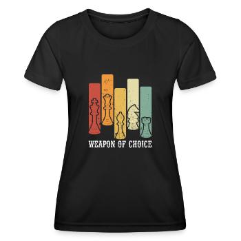 Weapon of choice in chess retro - Women's Functional T-Shirt - black - Front - AI Model Female 172 light (172cm)