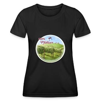 100 Pfälzer Pälzer Palz Pfalz Mundart Dialekt - Frauen Funktions-T-Shirt - Schwarz - Vorne - AI Model Female 172 light (172cm)