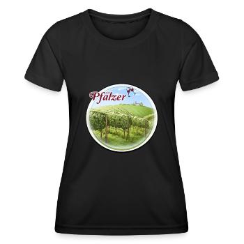 100% Pfälzer Pälzer Palz Pfalz Mundart Dialekt - Frauen Funktions-T-Shirt - Schwarz - Vorne - AI Model Female 172 light (172cm)