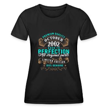 October 2002 - 20th birthday gift. Legend. - Women's Functional T-Shirt - black - Front - AI Model Female 172 light (172cm)