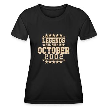 Octobre 2002 - Cadeau de 20e anniversaire. Légende. - T-shirt sport Femme - noir - Devant - AI Model Female 172 light (172cm)