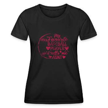 Mon joueur de baseball préféré m’appelle tante baseball - T-shirt sport Femme - noir - Devant - AI Model Female 172 light (172cm)