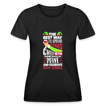 The best way to spread christmas cheer - Women's Functional T-Shirt - black - Front - AI Model Female 172 light (172cm)