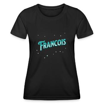 Le nom de François personnalisé - T-shirt sport Femme - noir - Devant - AI Model Female 172 light (172cm)