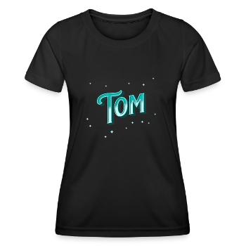 Tom Namen personalisiert - Frauen Funktions-T-Shirt - Schwarz - Vorne - AI Model Female 172 light (172cm)